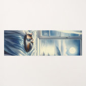 Moonlit Coastal Bedroom with Sleeping Cat ヨガマット (裏面(横))