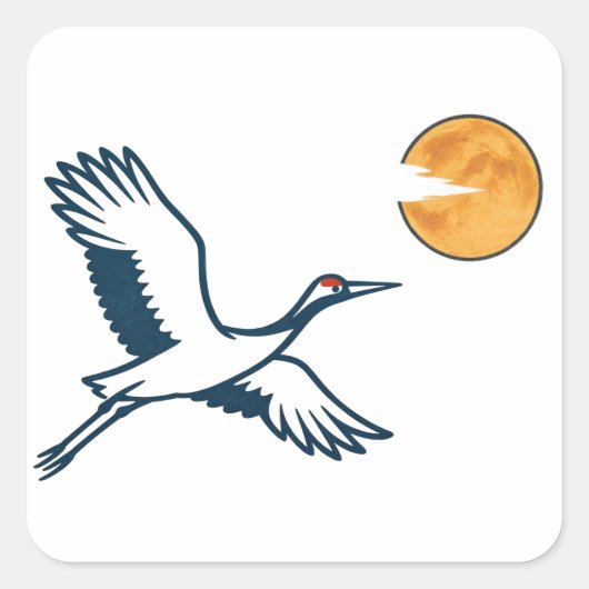 Moonlit Crane スクエアシール (正面)