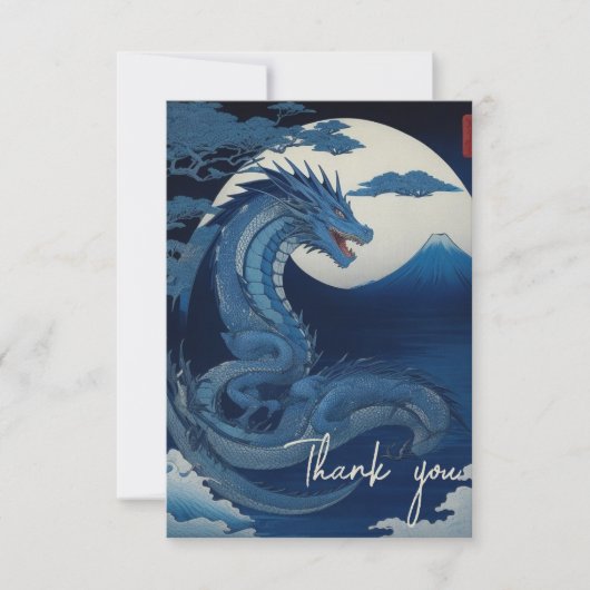 Moonlit Dragon of Fuji Thank You Card サンキューカード (正面)