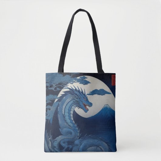 Moonlit Dragon of Fuji Tote Bag トートバッグ (正面)