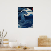 Moonlit Dragon of Fuji Wall Art Poster ポスター (キッチン)
