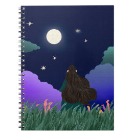 Moonlit Dreamer Girl Spiral Notebook ノートブック
