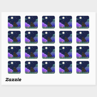 Moonlit Dreamer Girl Square Sticker  スクエアシール