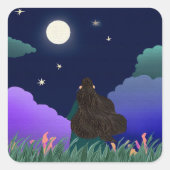 Moonlit Dreamer Girl Square Sticker  スクエアシール (正面)