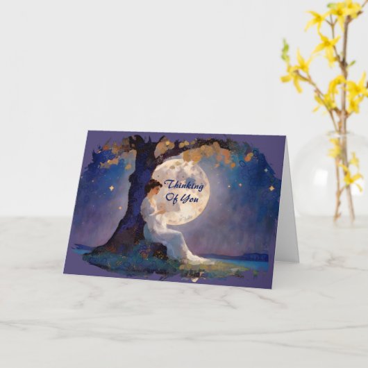 Moonlit Dreamer - Serene Night Sky カード (黄色い花)