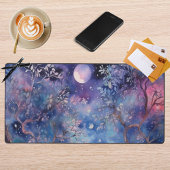 Moonlit Enchanted Forest Nightscape デスクマット