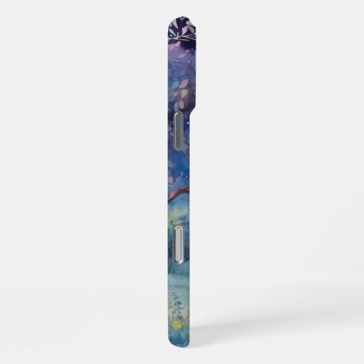 Moonlit Enchanted Forest Nightscape iPhoneケース (右側面)