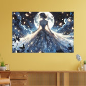 Moonlit Fairy Princess Celestial Gown キャンバスプリント (インサイチュ (リビング))