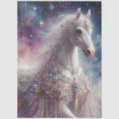 Moonlit Fairytale Mystical White Horse Decoupage 薄葉紙 (正面)