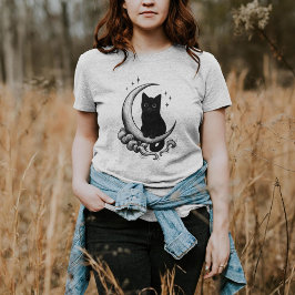 Moonlit Familiar – Black Cat on Crescent Moon  スウェットシャツ