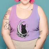 Moonlit Familiar – Black Cat on Crescent Moon  スウェットシャツ