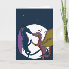 Moonlit Fantasy Dragon Couple Art Love Card カード