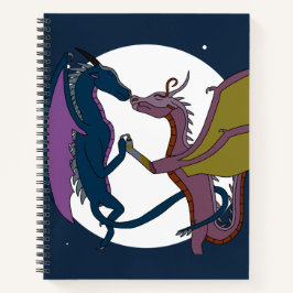 Moonlit Fantasy Dragon Couple Art Spiral Notebook  ノートブック