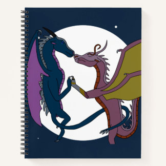 Moonlit Fantasy Dragon Couple Art Spiral Notebook  ノートブック
