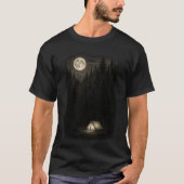 Moonlit Forest Camp: Serene Night Adventure Tシャツ (正面)