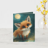 Moonlit Fox, Night Forest  カード (黄色い花)