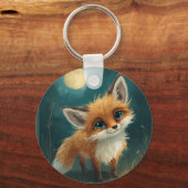 Moonlit Fox, Night Forest  キーホルダー (正面)