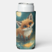 Moonlit Fox, Night Forest  スリム缶クーラー (Seltzer裏面)