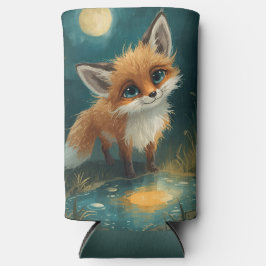 Moonlit Fox, Night Forest  スリム缶クーラー