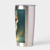 Moonlit Fox, Night Forest  保温保冷タンブラー (左面)