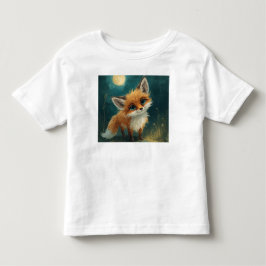Moonlit Fox, Night Forest T-Shirt トドラーTシャツ
