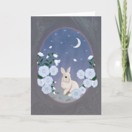 Moonlit Garden Bunny 5x7 Greeting Card  カード