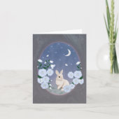 Moonlit Garden Bunny Small Greeting Card  カード (正面)