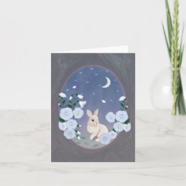 Moonlit Garden Bunny Small Greeting Card  カード