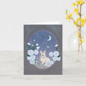 Moonlit Garden Bunny Small Greeting Card  カード (黄色い花)