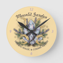 Moonlit Garden Crystal Bouquet - Herbal Magic ラウンド壁時計