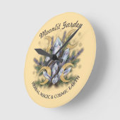 Moonlit Garden • Herbal Magic (NO NUMBERS) ラウンド壁時計 (傾斜)