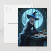 Moonlit Gothic Anime Witch Hlloween Postcard シーズンポストカード (正面/裏面)