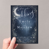 Moonlit Grove Celestial Woodland Wedding アクリル招待状 (インサイチュ (ポータブル))