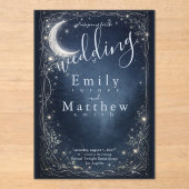 Moonlit Grove Celestial Woodland Wedding アクリル招待状 (正面)
