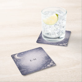 Moonlit Grove Celestial Woodland Wedding スクエアペーパーコースター