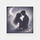 Moonlit Grove Celestial Woodland Wedding スタンダードカクテルナプキン (正面)