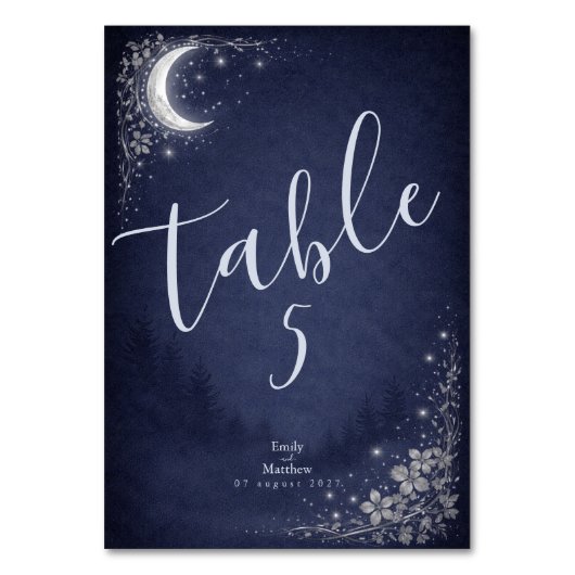 Moonlit Grove Celestial Woodland Wedding テーブルナンバー (正面)