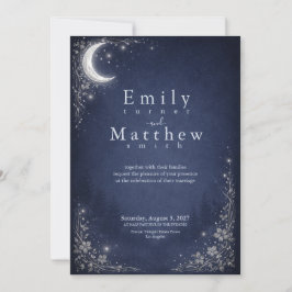 Moonlit Grove Celestial Woodland Wedding 招待状