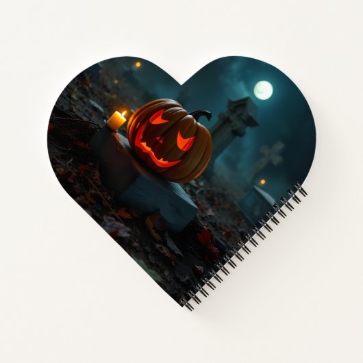 Moonlit Haunted Pumpkin Cemetery Notebook ノートブック (裏面)