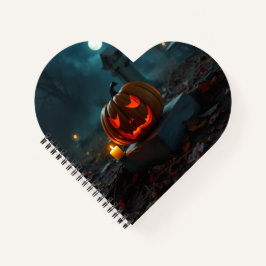 Moonlit Haunted Pumpkin Cemetery Notebook ノートブック