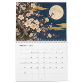 Moonlit Japanese Botanical Calendar カレンダー (2月 2027)