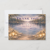 Moonlit Lake Forest Romance Wedding サンキューカード (正面)