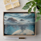 Moonlit Lighthouse Cliff – Fantasy Night Seascape  薄葉紙 (ギフト)