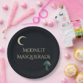 Moonlit Masquerade Elegant Halloween ペーパープレート (パーティー)