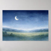 Moonlit Meadow Nursery Wall Art ポスター (正面)