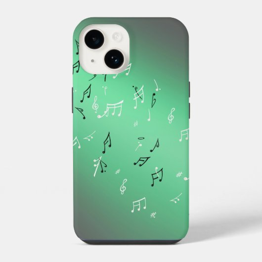 Moonlit Melody: エレガントな音符のiPhoneケース iPhoneケース (裏面)