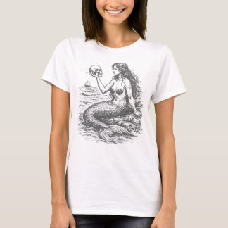 Moonlit Mermaid and Skull Tシャツ