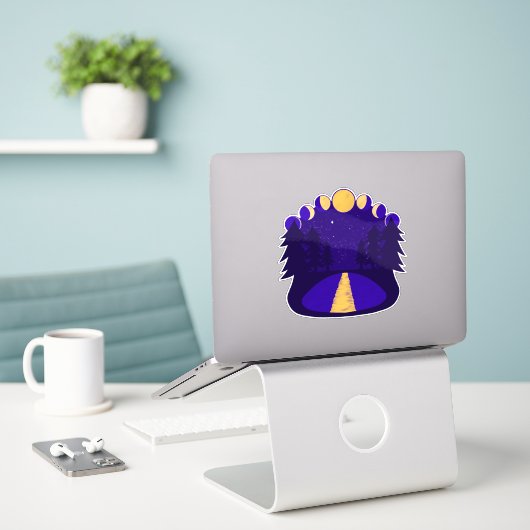 Moonlit Midnight シール (デスク上のノートパソコン)