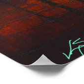 Moonlit Mirage Fiery Trees and Teal Reflections ポスター (角)