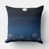 Moonlit Ocean Night Throw Pillow | Deep Blue Sea W クッション (正面)